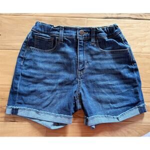 Old Navy Girls Denim Shorts Size 14 Dark Wash High-Rise Cuffed Hem